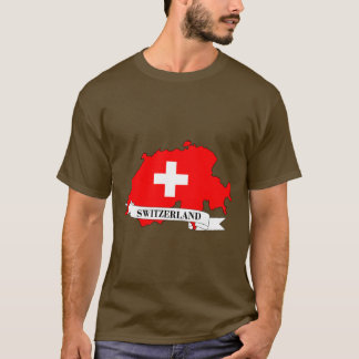 T-shirt Flag map of Switzerland