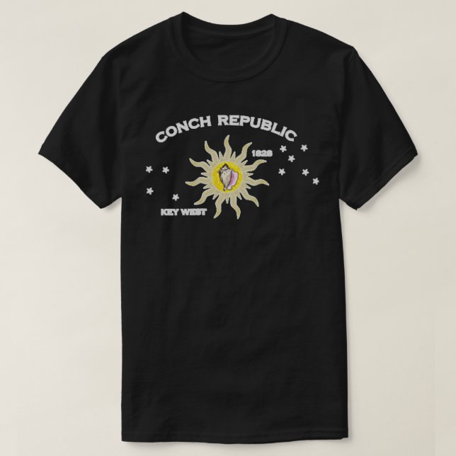T-SHIRT FLAG OF KEY WEST FLORIDA CONCH REPUBLIC (Design devant)