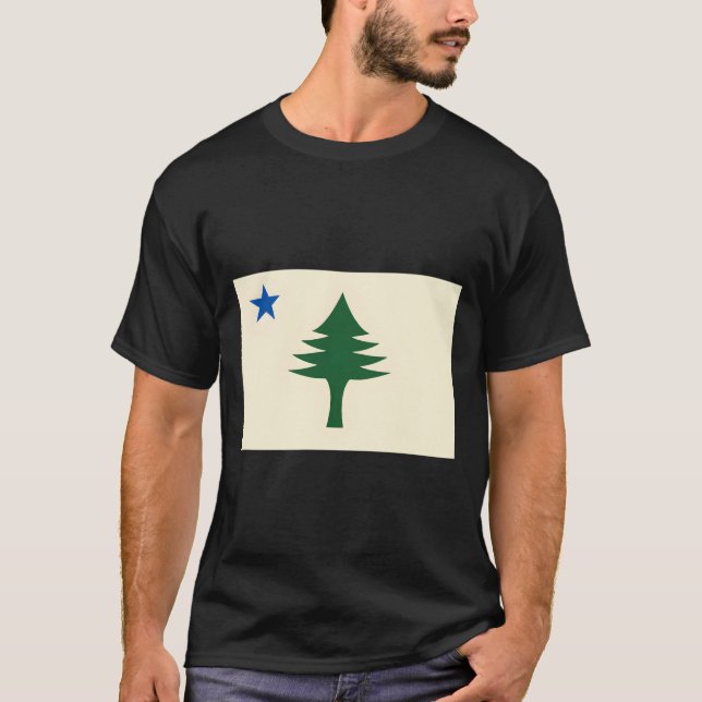 T-shirt Flag Of Maine 1901 Maine State Flag E Tree State (Devant)