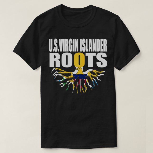 T-shirt Flagcastle US Virgin Islander Roots Flag Pride Gif (Design devant)