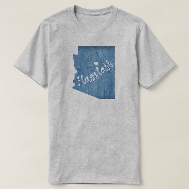T-shirt Flagstaff Arizona Wood Grain (Design devant)
