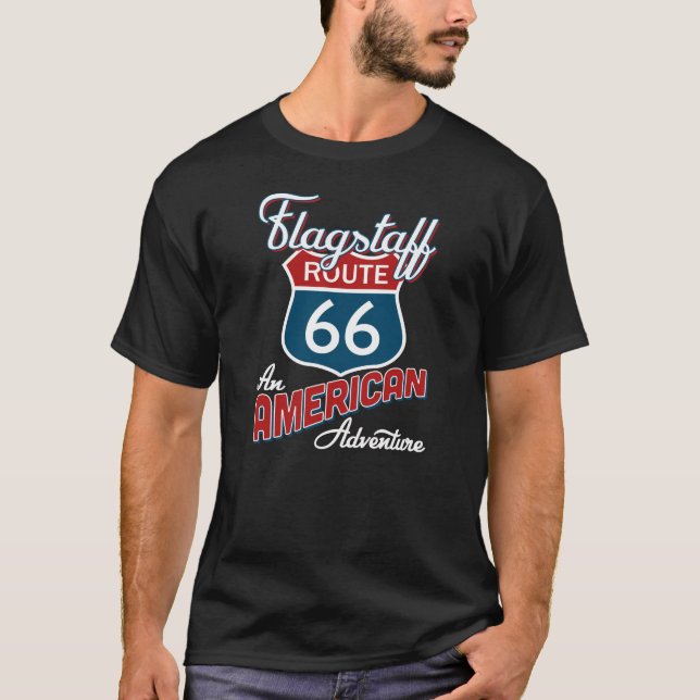 T-shirt Flagstaff Route 66 Amérique Vintage Arizon (Devant)