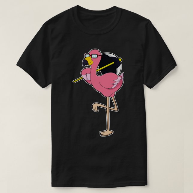 T-shirt Flamant avec parapluie (Design devant)