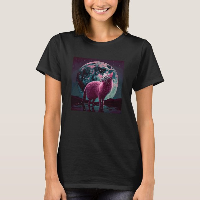 T-shirt Flamant lune de chat (Devant)