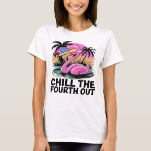 T-shirt Flamant rose 4 Juillet Fun