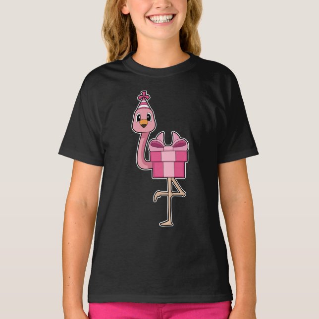 T-shirt Flamant rose Anniversaire casquette (Devant)