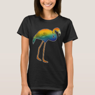 T-shirt Flamant rose arc-en-ciel