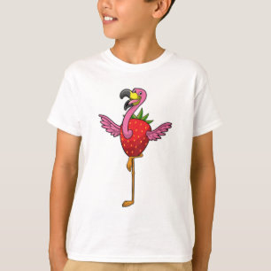 T-shirt Flamant rose aux fraises