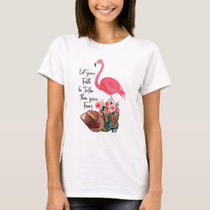 T-shirt Flamant rose avec flamme rose