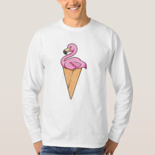 T-shirt Flamant rose avec gaufre de glace
