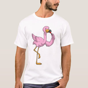 T-shirt Flamant rose avec Lipstick