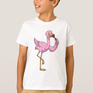 T-shirt Flamant rose avec Lipstick