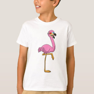 T-shirt Flamant rose avec lunettes