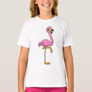 T-shirt Flamant rose avec lunettes