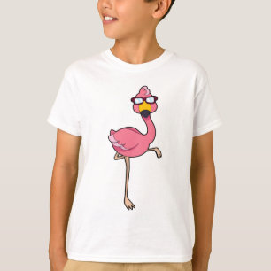 T-shirt Flamant rose avec lunettes de soleil