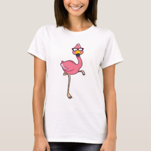 T-shirt Flamant rose avec lunettes de soleil