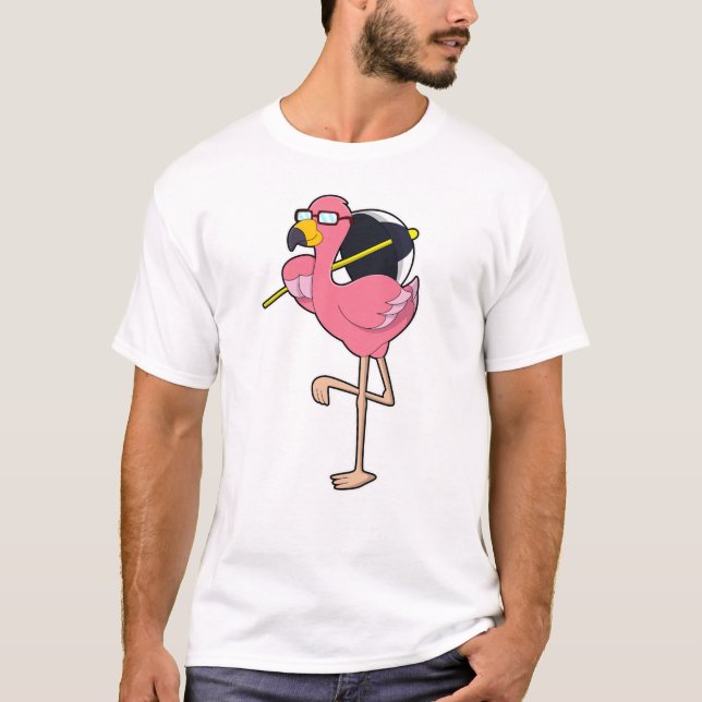 T-shirt Flamant rose avec parapluie (Devant)