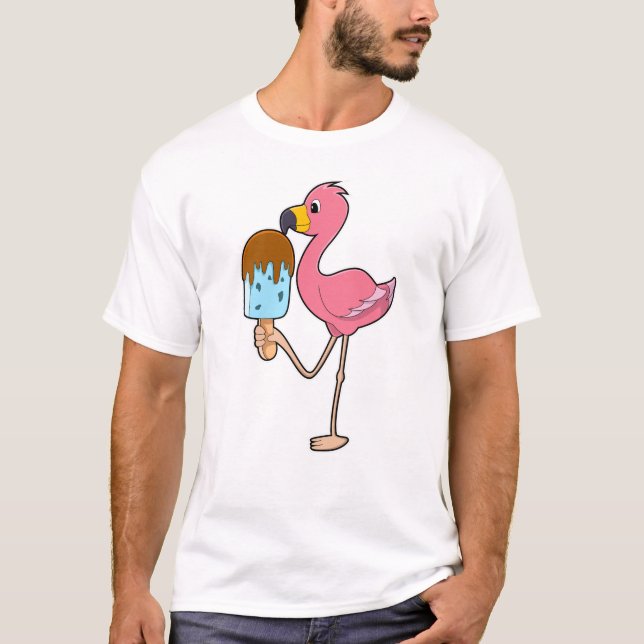 T-shirt Flamant rose avec Popsicle (Devant)