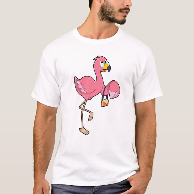 T-shirt Flamant rose avec purge (Devant)