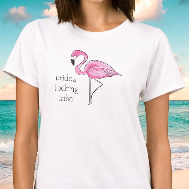 T-shirt Flamant rose Bachelorette Bridesmaid Flocking Trib (Créateur téléchargé)