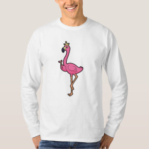T-shirt Flamant rose comme roi avec la Couronne et le pers