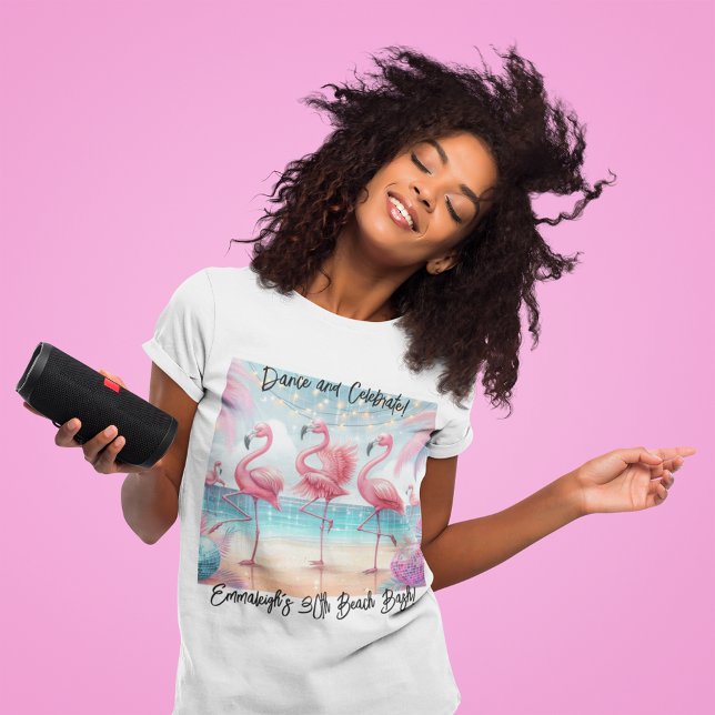 T-shirt Flamant rose Danse et fête d'anniversaire Swag (Créateur téléchargé)
