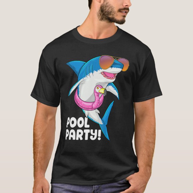 T-shirt Flamant rose de fête de la piscine Float Vacances  (Devant)