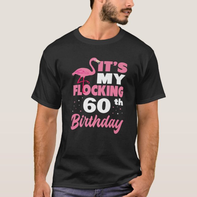 T-shirt Flamant rose De Fête Du 60E Anniversaire (Devant)