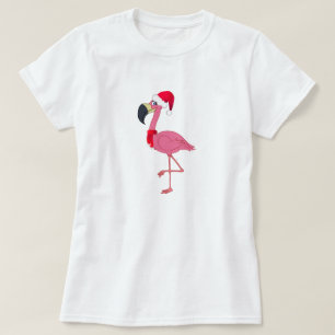 T-shirt Flamant rose de Noël
