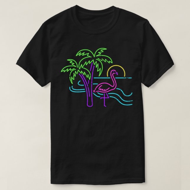 T-shirt Flamant rose d'été tropical (Design devant)