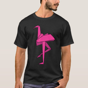 T-shirt Flamant Rose en Origami Pliage de Papier Origamist
