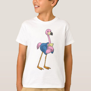 T-shirt Flamant rose en tant que secrétaire avec Bloc-note