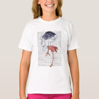 Flamant rose et parasol