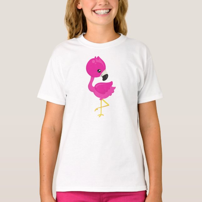 T-shirt Flamant rose, Flamant rose rose, Flamant rose bébé (Devant)