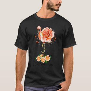 T-shirt Flamant rose Fleur Hope Orange Ribbon Sensibilisat