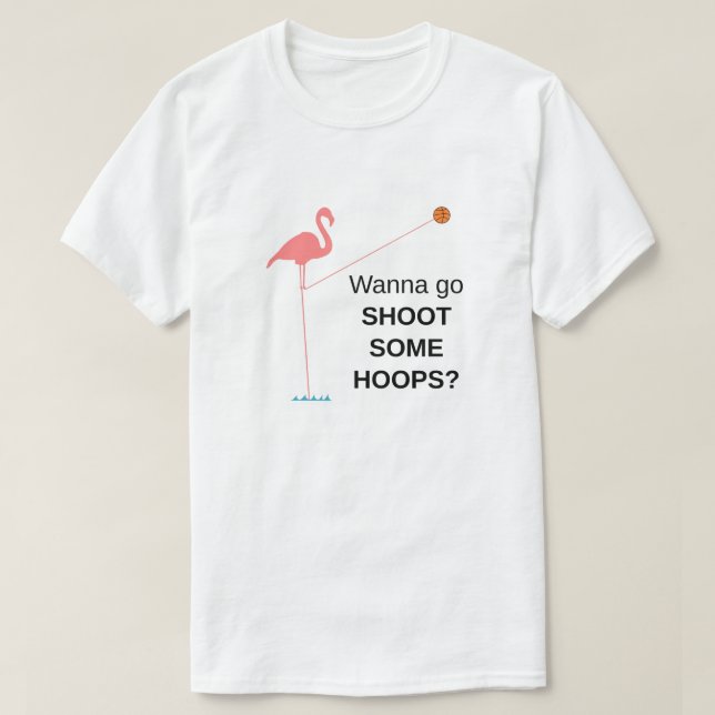 T-shirt Flamant rose grand - voulez aller pousse quelques (Design devant)