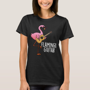 T-shirt Flamant rose Guitare Funny Music Pun Dark BG