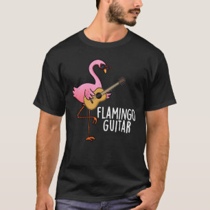 T-shirt Flamant rose Guitare Funny Music Pun Dark BG