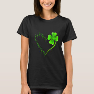 T-shirt Flamant rose Heart Irish Shamrock Heart Clover St 