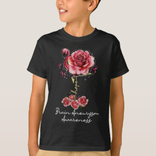 T-shirt Flamant rose Hope Burgundy Ribbon Cerveau Aneurysm