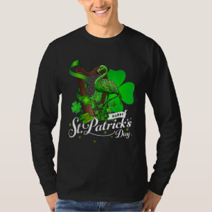 T-shirt Flamant rose irlandais Vert migre St Patrick Shamr