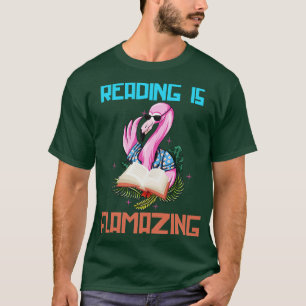 T-shirt Flamant rose Lover Bookworm Lecture cadeau