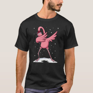 T-shirt Flamant rose Lumières Neige Noël Animaux Oiseaux R
