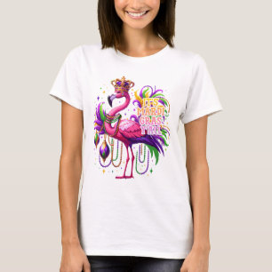 T-shirt Flamant rose Mardi Gras Fleur De Lis Fat Mardi Fêt