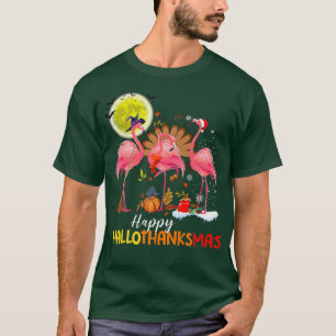 T-shirt Flamant rose mignon HalloThanksmas Happy Halloween