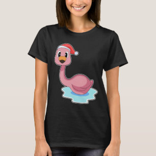T-shirt Flamant rose Noël casquette de Noël