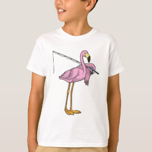 T-shirt Flamant rose Pêche Pêcheur Pêcheur canne