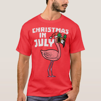 T-shirt Flamant rose Père Noël Lunettes de soleil Noël En 