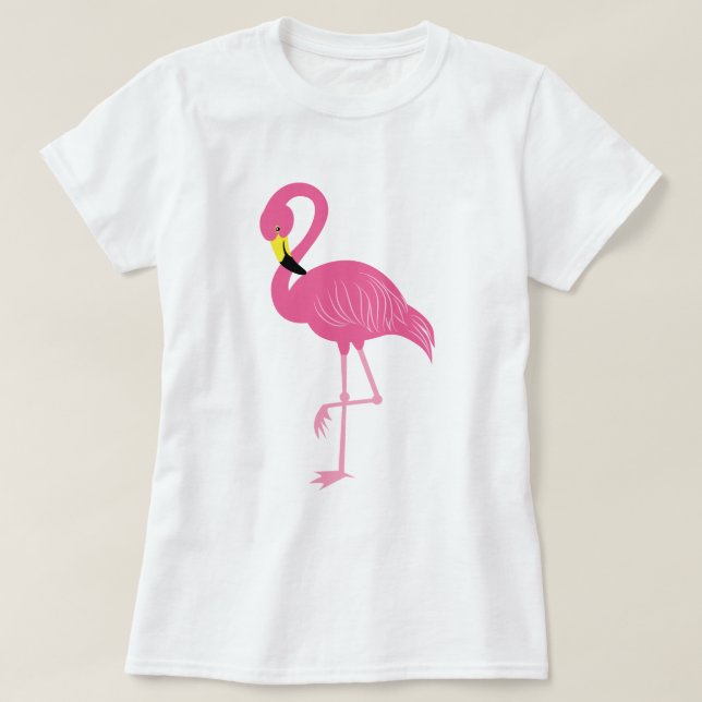 T-shirt Flamant rose rose chaud (Design devant)