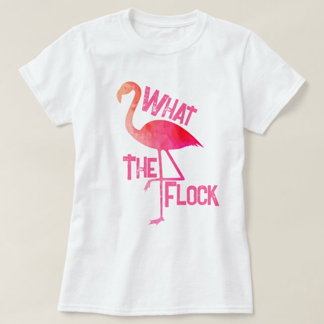 T-shirt Flamant rose rose chaud géométrique ce que le trou (Design devant)
